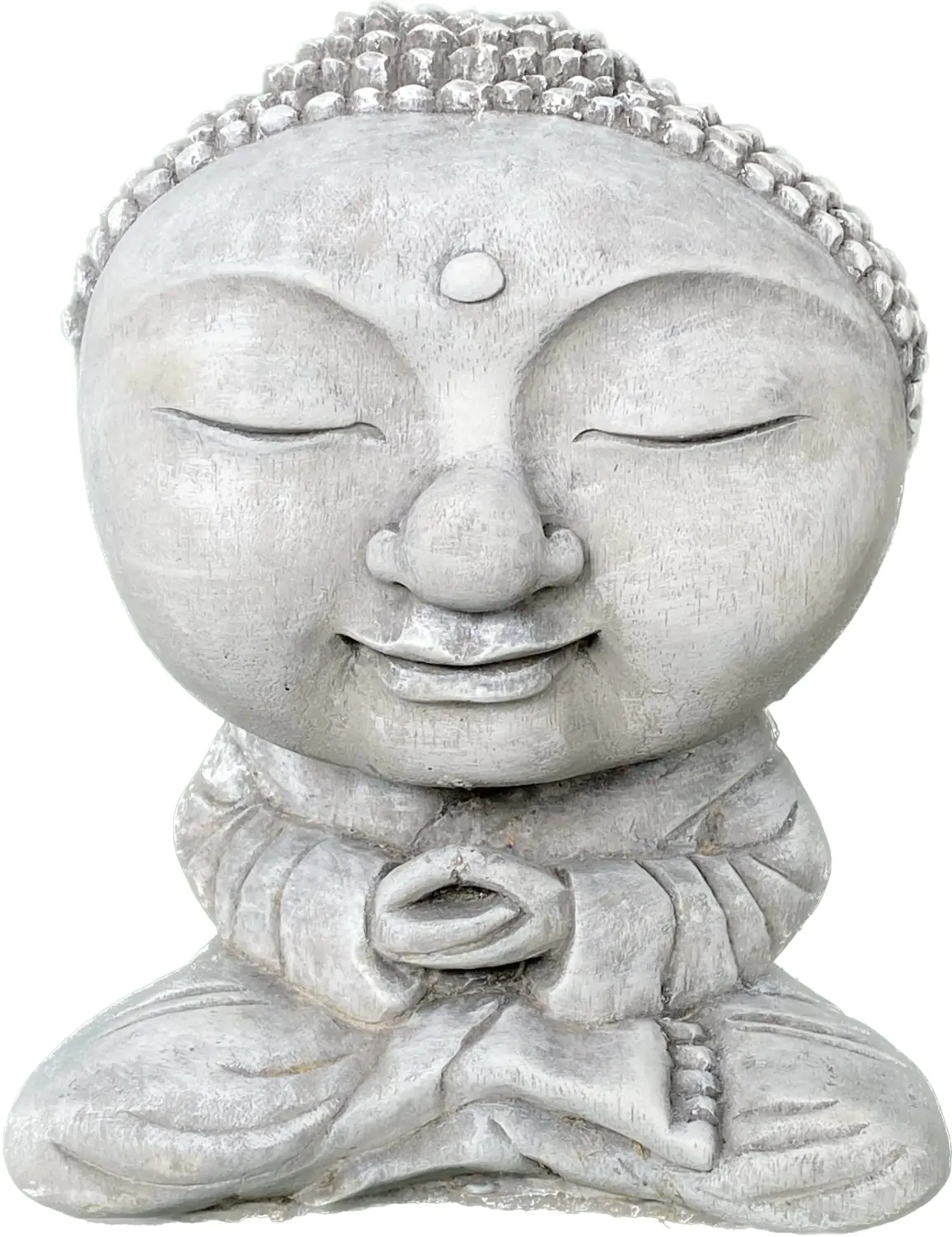  Product image 3 of the product “Nima - Sitting monk with big head, 20 cm H | cast stone ”